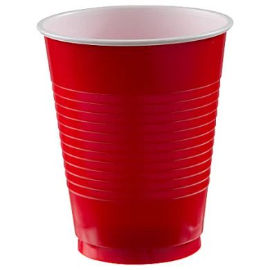Plastic Cups Apple Red 50Pcs-18oz(533mL)