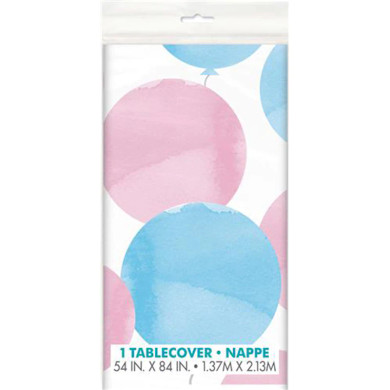 Gender Reveal Party Plastic Table Cover 54 in.x84 in (1.37m x 2.13m )