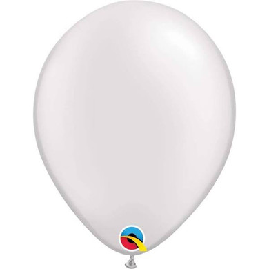 Qualatex 11" Pearl White Latex Balloons (100ct)