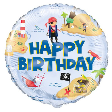 Happy Birthday Ahoy Pirate Foil Balloon