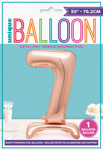 Rose Gold Self-Standing 30" Number 7 Balloon