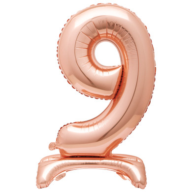 Rose Gold Self-Standing 30" Number 9 Balloon