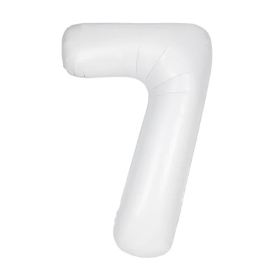 Matte White Number 7 Foil Balloon