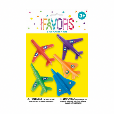 5-piece jet plane party favor set
