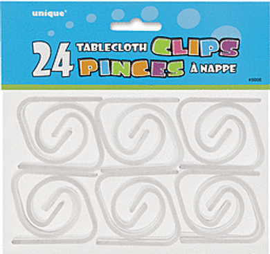 24 Clear Plastic Tablecover Clips