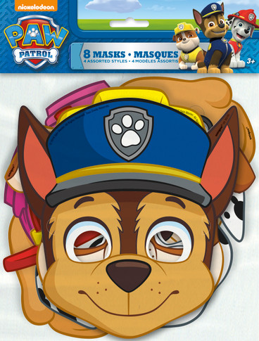 Assorted Paw Patrol character masks for kids party wear