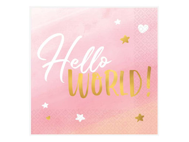 Hello World Girl Luncheon Napkins 16ct.