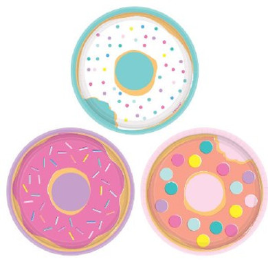 Donut Party Plates 7" Assorted