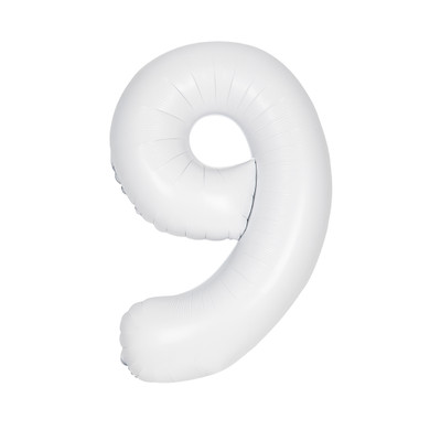 Balloon Number 9 White 34″ at a birthday celebration