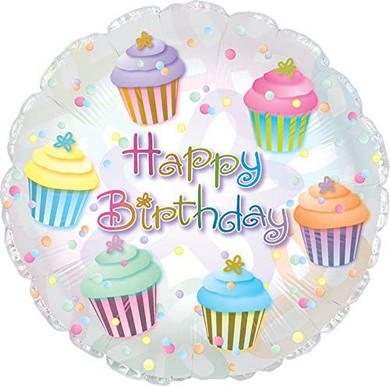 Happy Birthday Cupcakes Balloon 17''