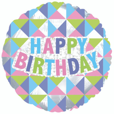 Happy Birthday Geometric Foil Balloon