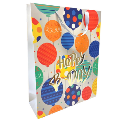 Happy Birthday With colors Balloons Gift Bag