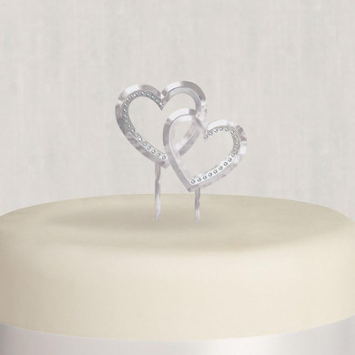 Cake Topper Double Hearts