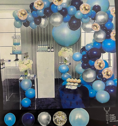 Blue Silver Royal Blue Balloon Garland Arch Kit /set