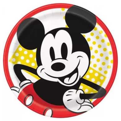 Round Mickey Mouse themed paper party plate