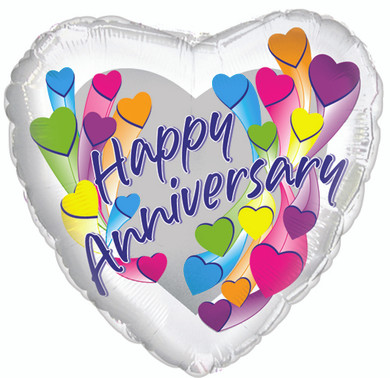 Happy Anniversary Multi Colors Foil Balloon 18''