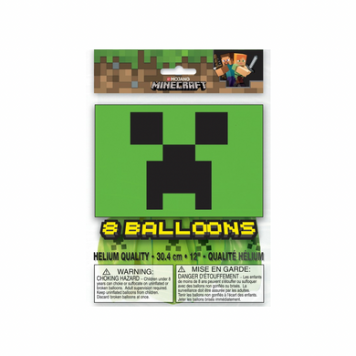 Minecraft balloons 12in 8ct