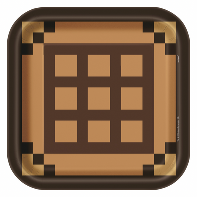 Square paper plate with Minecraft theme