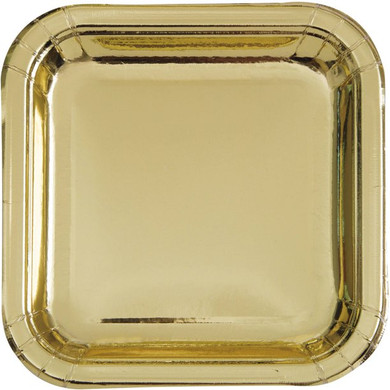 Gold Foil Square Plate 9'' (8ct)