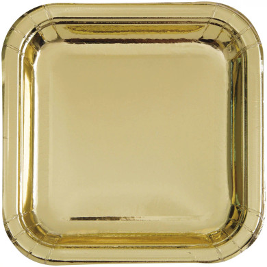 Gold Foil Square Plates 7'' (8ct)