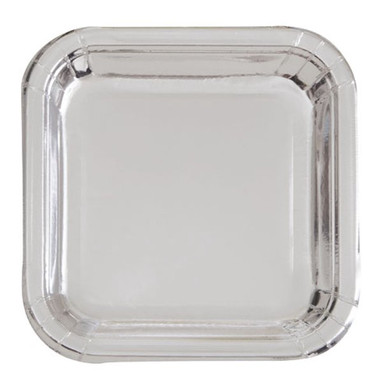 Silver Foil Square Plates 7'' (8ct)