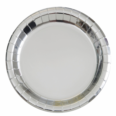 Silver round paper plate