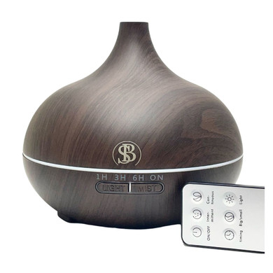 Transform Your Space with the Soothing Aromatherapy of Teardrop Ultrasonic Essential Oil Diffuser - 18.5fl oz of Continuous Relaxation (Dark Wood )