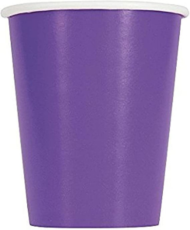 Radiate Vibrancy with Our 9oz Purple Neon Paper Cups - Add a Pop of Color to Your Celebrations