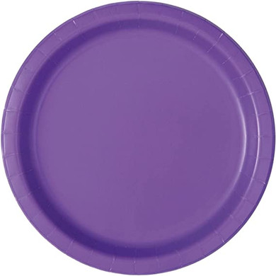Elevate Dessert Delights: Round Dessert Paper Plates, 7" in Vibrant Neon Purple - Perfect for Sweet Treats