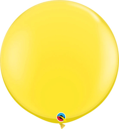 Make a Statement with 2 Round Yellow Latex Balloons - 3ft Tall