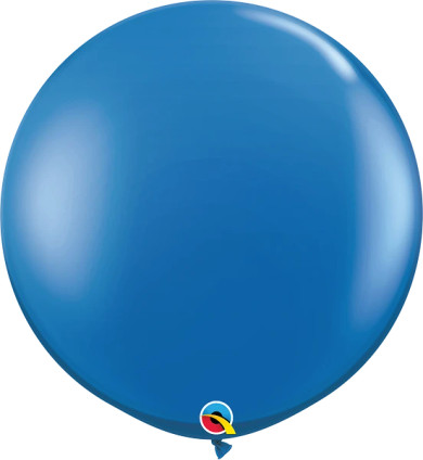 Mesmerize Your Guests with Round Sapphire Blue Latex Balloons - 3Ft (2ct) of Elegance and Charm