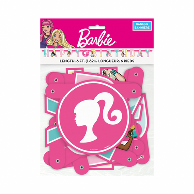 Barbie Dream Party happy birthday banner 6 ft