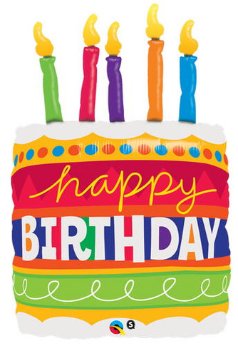 Ignite the Celebration: 35-inch Balloon Cake & Candle Happy Birthday Design – A Festive Centerpiece for Memorable Birthdays