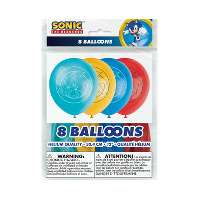 Sonic the Hedgehog party balloons 8 pack