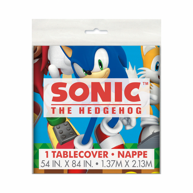 Sonic the Hedgehog plastic table cover 54 x 84 in