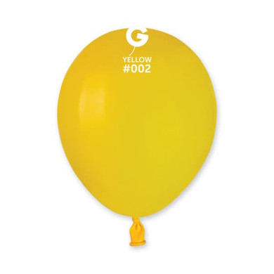 Gemar 5" Yellow Latex Balloons (100-Pack) – Biodegradable Party Balloons | #010 Standard Color