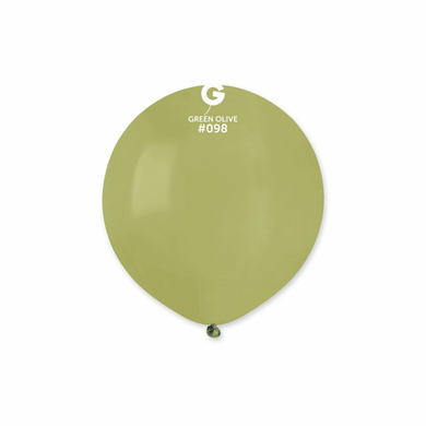 19 inch green olive balloon close up smooth surface