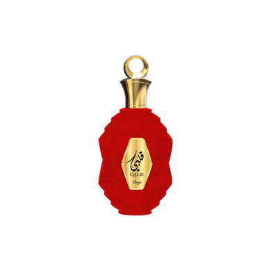 Elegant bottle of Qalbi Rouge Eau de Parfum 100mL for women – luxury floral fragrance
