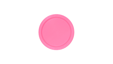 Hot Pink Paper Plate Round Small