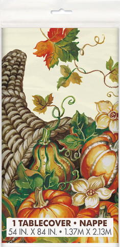 Harvest Pumpkin plastic table cover with fall pumpkin design