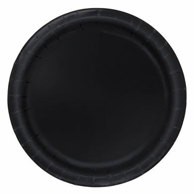Black party dinner plate
