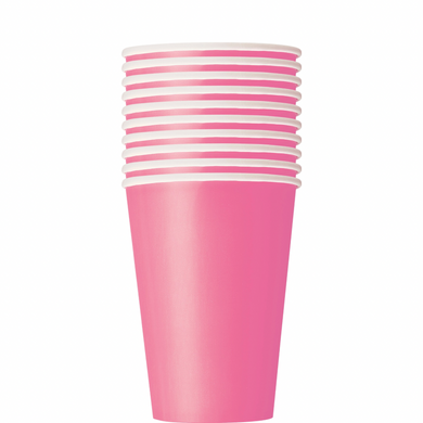Hot Pink Paper Cups – 10 Count, 12oz