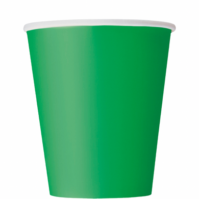 Emerald green disposable cup shown