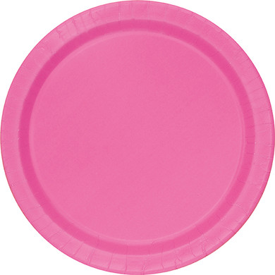 Hot pink paper plates 20 count 8.5 inch round disposable party plates
