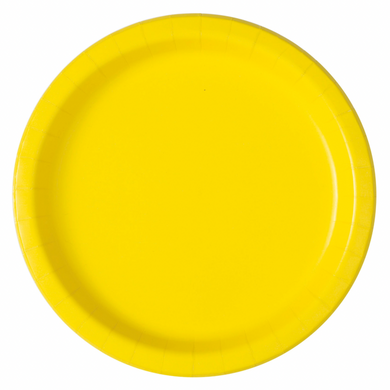 Neon yellow round paper plate