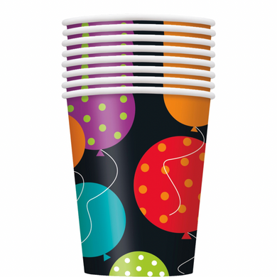 Birthday Cheer Paper Cups – 9 oz, 8 ct