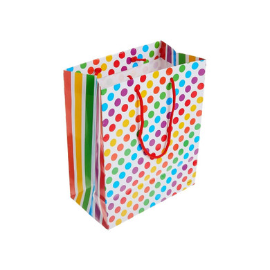Rainbow Polka Dot Gift Bag 7.5″ x 9″