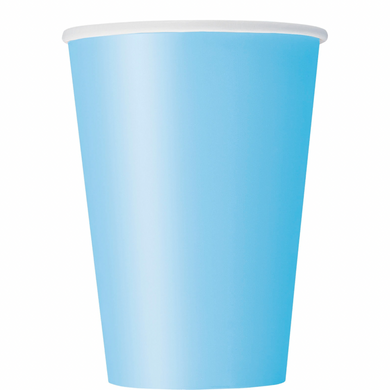 Powder Blue Paper Cups – 12 oz, 10 ct