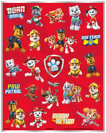 paw patrol character stickers for crafts and decorations