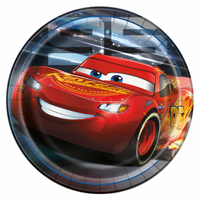 Party plate featuring Cars 3 theme